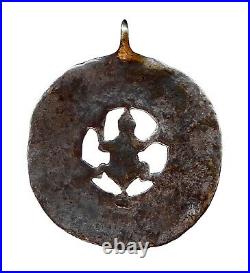Early Islamic amulet with frog. Qarakhanid period. Silver. RARE