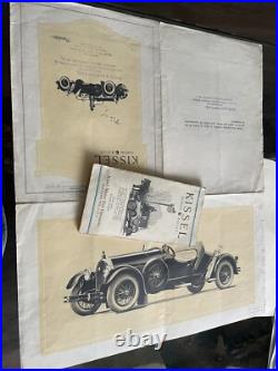Early Kissel Motor Car Sales Brochure Custom Built Car Rare! Antique Speedster
