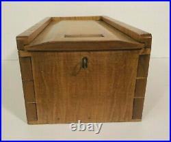 Early-Mid 1800's Large American Tiger Maple Candle Storage Box, Rare