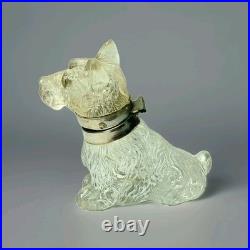 Early Original Antique Rare Czechoslovakian Glass Scottie Dog Terrier Inkwell Early Original Antique Rare Czechoslovakian Glass Scottie Dog Terrier Inkwell