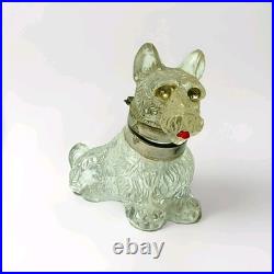 Early Original Antique Rare Czechoslovakian Glass Scottie Dog Terrier Inkwell Early Original Antique Rare Czechoslovakian Glass Scottie Dog Terrier Inkwell