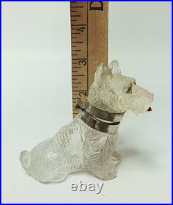 Early Original Antique Rare Czechoslovakian Glass Scottie Dog Terrier Inkwell