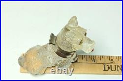 Early Original Antique Rare Czechoslovakian Glass Scottie Dog Terrier Inkwell