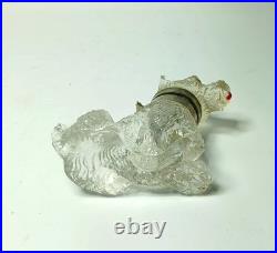 Early Original Antique Rare Czechoslovakian Glass Scottie Dog Terrier Inkwell