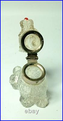 Early Original Antique Rare Czechoslovakian Glass Scottie Dog Terrier Inkwell