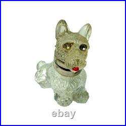 Early Original Antique Rare Czechoslovakian Glass Scottie Dog Terrier Inkwell
