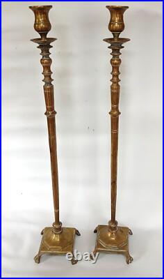 Early Original Rare Antique Federal Bronze Tall 20 Candlesticks Early Original Rare Antique Federal Bronze Tall 20 Candlesticks
