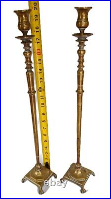 Early Original Rare Antique Federal Bronze Tall 20 Candlesticks Early Original Rare Antique Federal Bronze Tall 20 Candlesticks