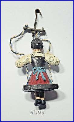 Early Original Rare Antique Jumper Clock Swing Doll Great Paint