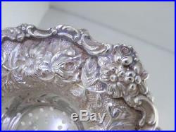 Early RARE Sterling STIEFF Tea Strainer STIEFF ROSE with repousse floral patterns