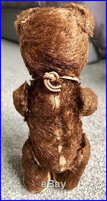Early Rare Antique 9inch Mohair Brown Teddy Baby Bear No ID WithBell Buy Now NR