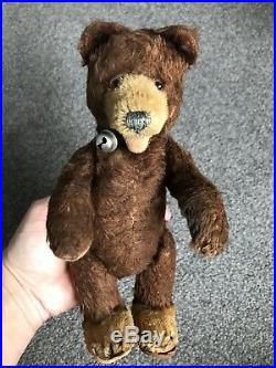 Early Rare Antique 9inch Mohair Brown Teddy Baby Bear No ID WithBell Buy Now NR