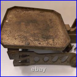 Early Rare Antique Cast Iron Balance Scale 17 Long Heavy Design Marked 5Kg