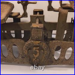 Early Rare Antique Cast Iron Balance Scale 17 Long Heavy Design Marked 5Kg