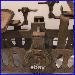 Early Rare Antique Cast Iron Balance Scale 17 Long Heavy Design Marked 5Kg