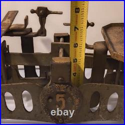 Early Rare Antique Cast Iron Balance Scale 17 Long Heavy Design Marked 5Kg