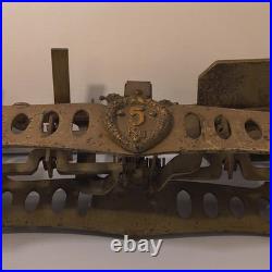 Early Rare Antique Cast Iron Balance Scale 17 Long Heavy Design Marked 5Kg
