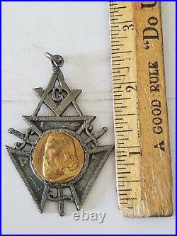Early Rare Antique Masonic Freemason Pendant Medal Badge Pin 10 Of 16