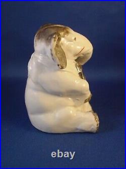 Early & Rare Antique Porcelain Elephant Still Coin Bank Money Box