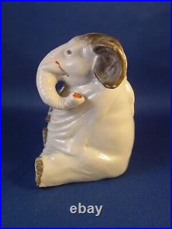 Early & Rare Antique Porcelain Elephant Still Coin Bank Money Box