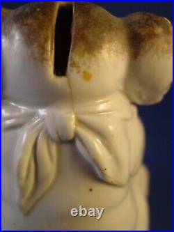 Early & Rare Antique Porcelain Elephant Still Coin Bank Money Box