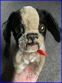 Early Rare Antique Vintage Mohair Schuco Yes No Black & White Dog 1920s 6