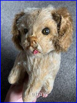Early Rare Antique Vintage Mohair Schuco Yes No Straw Filled Dog 7 Jewel Eyes