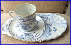 Early Rare Blue & White Chinese Tennis Set with 6 Character Mark Painted Rabbits