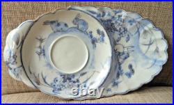 Early Rare Blue & White Chinese Tennis Set with 6 Character Mark Painted Rabbits Early Rare Blue & White Chinese Tennis Set with 6 Character Mark Painted Rabbits