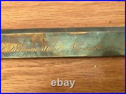 Early Rare Brass Protractor F Robson Newcastle On Tyne Antique