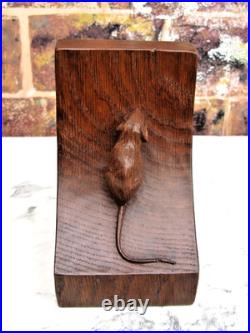 Early Rare Desirable Robert Mouseman Thompson Yorkshire Oak Bookends c. 1940s
