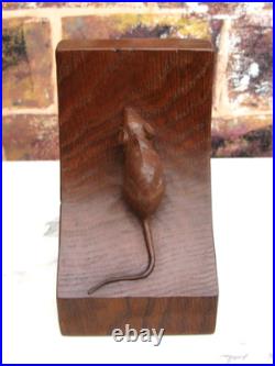 Early Rare Desirable Robert Mouseman Thompson Yorkshire Oak Bookends c. 1940s