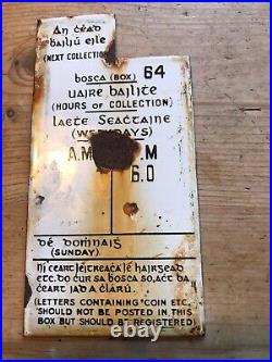 Early Rare Genuine Cast Iron Irish P & T Hovis Pole Mounted Post Box Antique