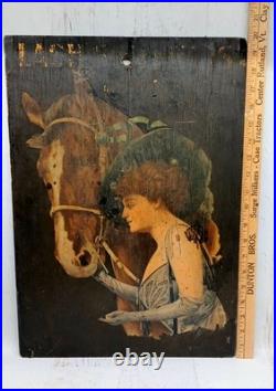 Early Rare Original Antique Wooden Lashs Bitters Bottle Advertising Sign Display