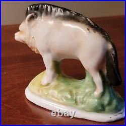 Early Rare Staffordshire Figure Of Boar