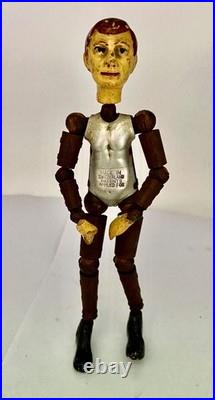 Early Rare Swiss Bucherer Metal Composition Articulated Ball Figure Doll Soccer