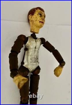 Early Rare Swiss Bucherer Metal Composition Articulated Ball Figure Doll Soccer