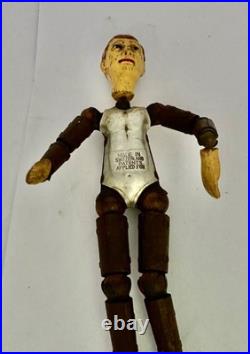 Early Rare Swiss Bucherer Metal Composition Articulated Ball Figure Doll Soccer
