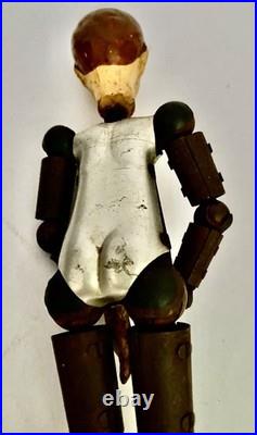 Early Rare Swiss Bucherer Metal Composition Articulated Ball Figure Doll Soccer