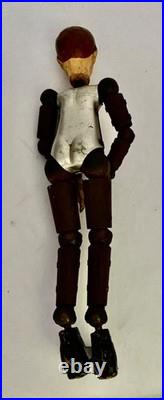 Early Rare Swiss Bucherer Metal Composition Articulated Ball Figure Doll Soccer