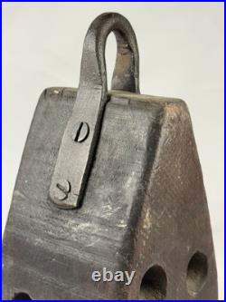 Early Rare Wooden Wedge Nautical Pulley Block Ship Rigging Primitive Antique