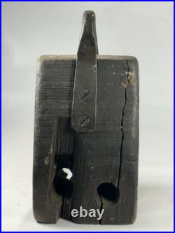 Early Rare Wooden Wedge Nautical Pulley Block Ship Rigging Primitive Antique
