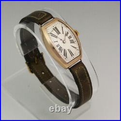 Early Rolex 9K Gold Tonneau Shaped Manual Wristwatch RARE