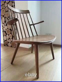 Early Sibbo Loungette Chair in Oak Signed Yngve Ekstrom Stolab mid century rare