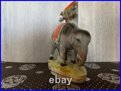 Early Staffordshire Porcelain Elephant Spill Vase Figure Very Rare