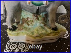 Early Staffordshire Porcelain Elephant Spill Vase Figure Very Rare