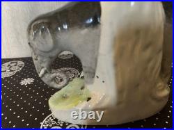 Early Staffordshire Porcelain Elephant Spill Vase Figure Very Rare