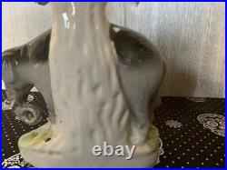 Early Staffordshire Porcelain Elephant Spill Vase Figure Very Rare