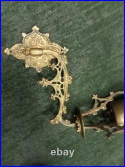 Early Victorian Rare Gothic Church Oil Lamp Sconce c1860/70