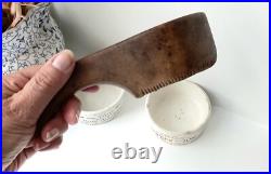 Early Victorian sycamore wood butter curler, rare early 19th century dairy tool